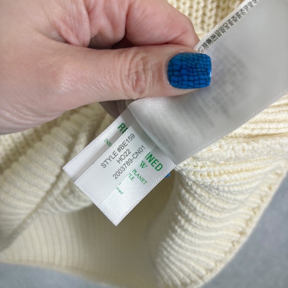 J. Crew Relaxed Rollneck Sweater Size XS Cream Shaker Knit Cotton Oversized - Picture 5 of 8